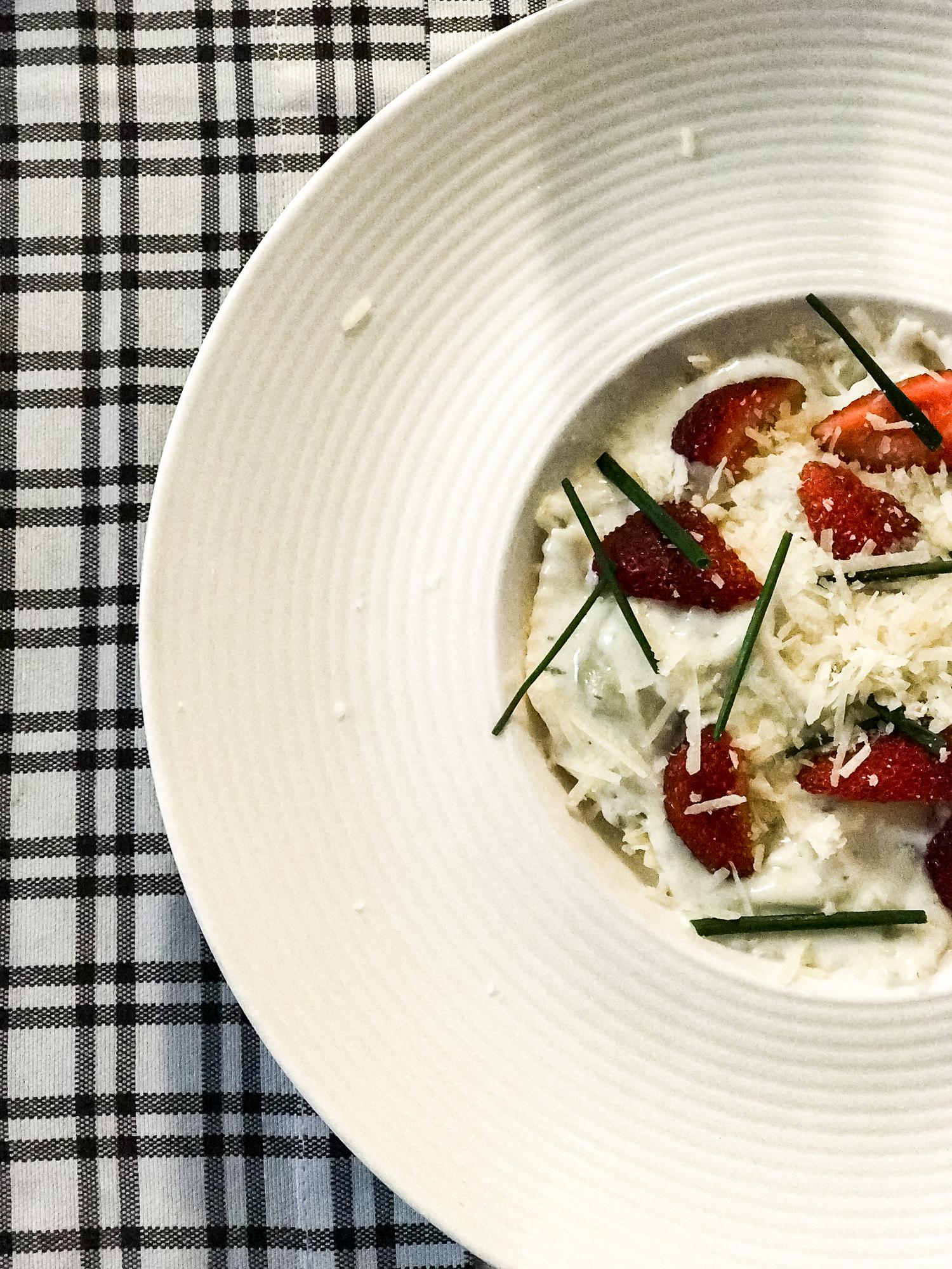 Plated seasonal menu on table